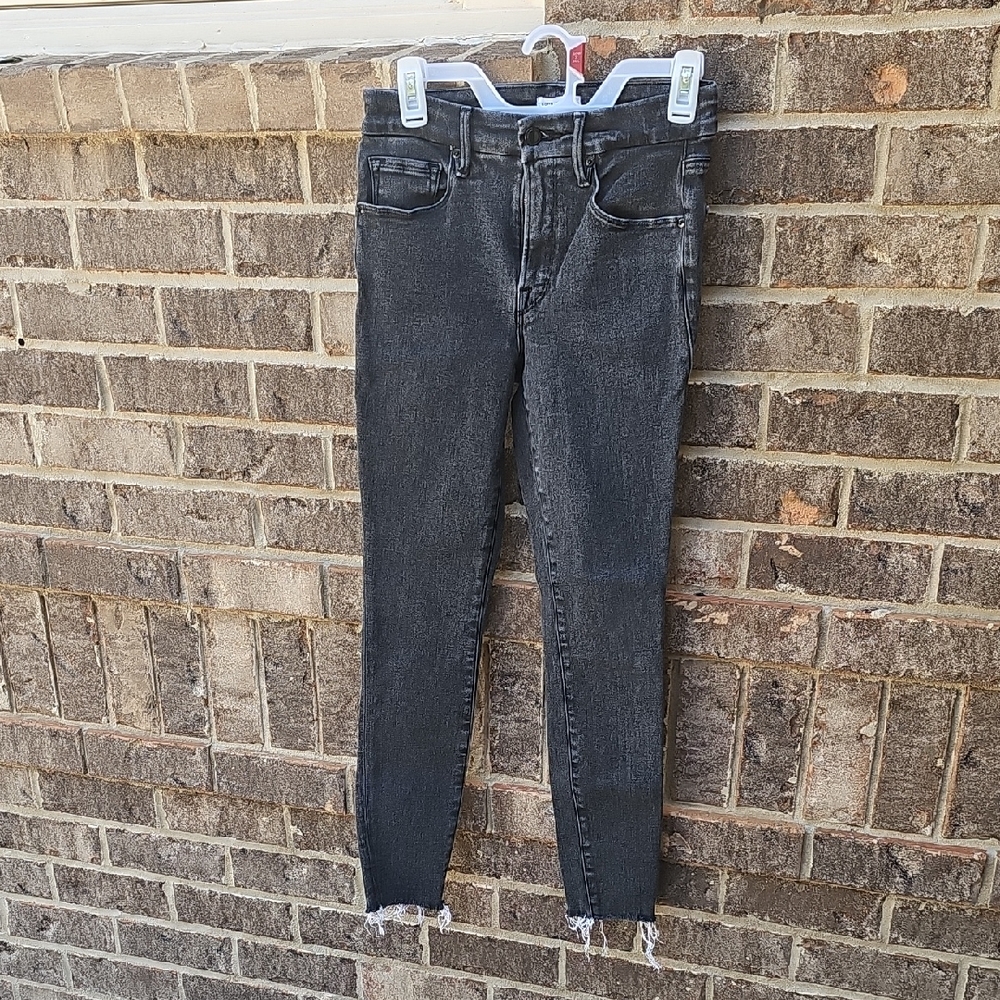 Good American Black Distressed Skinny Jeans Size 4/27